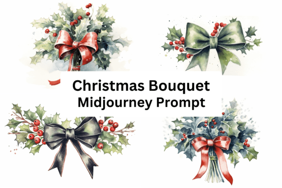 Ai Prompt for Christmas Bouquet: Illustrations