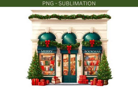 Book Store Christmas PNG: Cozy Illustrations