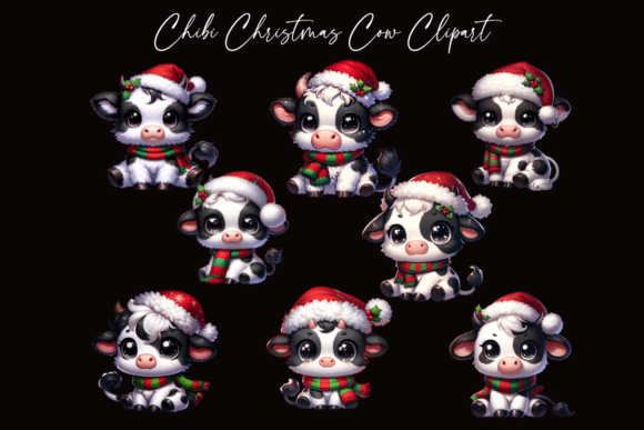 Chibi Christmas Cows: Illustrations for Sellers