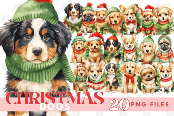 Christmas Dog Clipart: Festive Illustrations