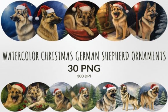 Christmas German Shepherd Ornaments: Illustrations Review