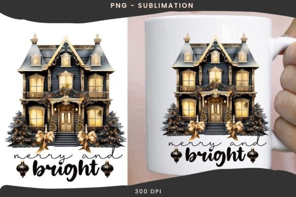 Christmas Scene PNG, Merry and Bright Illustrations