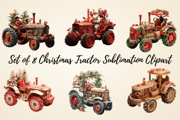 Christmas Tractor Clipart & Illustrations Review