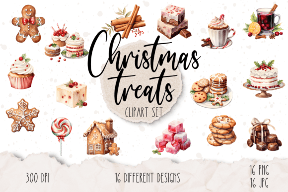 Christmas Treats Clipart: Sweet Illustrations