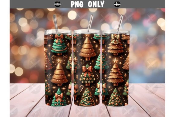 Christmas Tumbler Wraps: Festive Illustrations