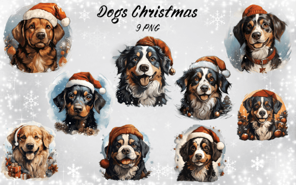 Dogs Christmas Clipart Bundle: Illustrations Review