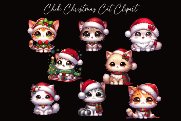 h1>Christmas Chibi Cat Clipart: Branding & Illustrations/h1>