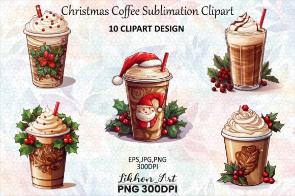 Review: 10 Christmas Coffee Sublimation Clipart Illustrations