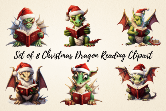 Review: Christmas Dragon Reading Clipart Bundle