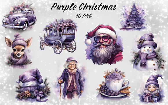 Reviewing Purple Christmas Elements Clipart for Embroidery