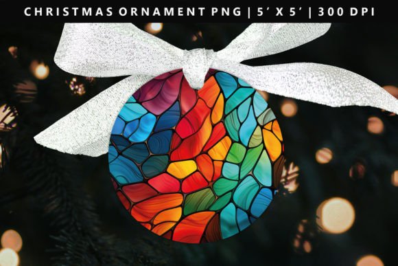 Stained Glass Christmas Ornament Design & Illustrations