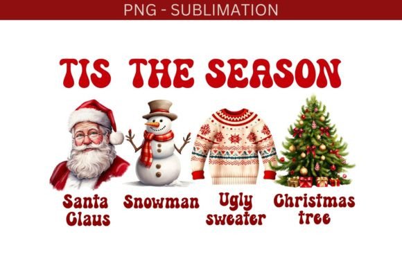 Tis the Season Png: Christmas Digital Illustrations