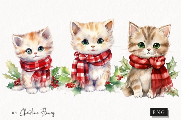 Watercolor Christmas Cats Clipart: A Brand Review